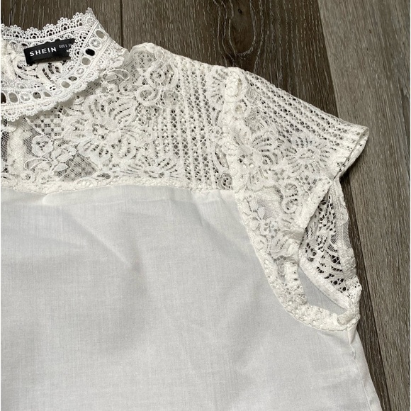 Shein White Blouse Size Large - Picture 6 of 16